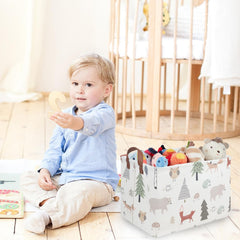 FXOCSHE rectangular animals basket open top for quick toy access.