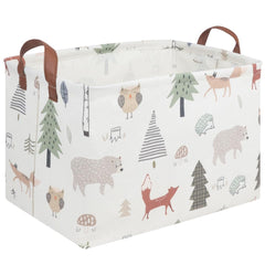 FXOCSHE rectangular animals basket stands upright for easy storage.