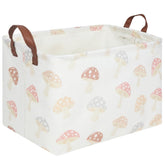 FXOCSHE rectangular baby laundry basket with mushroom design for organized nursery storage.