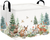 FXOCSHE rectangular baby storage basket keeps nursery toys neatly accessible.