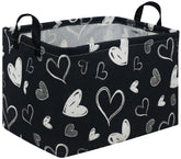 FXOCSHE rectangular black gift basket front view highlighting durable material and chic design