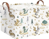 FXOCSHE rectangular dinosaur basket front view for toy storage in kids' rooms