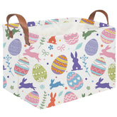 FXOCSHE rectangular Easter basket with egg pattern for organized toy storage