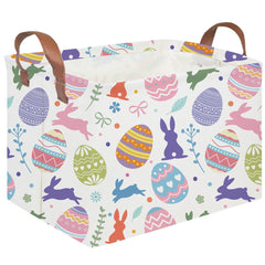 FXOCSHE rectangular Easter basket with egg pattern for organized toy storage