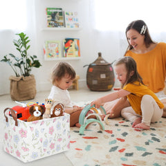 FXOCSHE blue flowers pattern highlights decorative storage for kids' rooms.