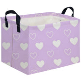 FXOCSHE rectangular purple heart storage basket front view ideal for toy organization