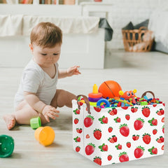 FXOCSHE strawberry basket leather-handle for portability