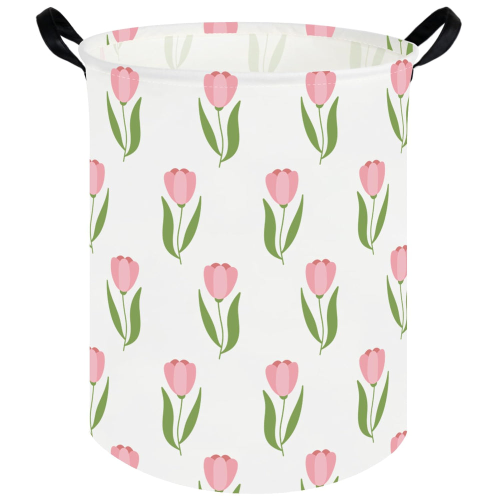 FXOCSHE Tulip hamper folded demonstrates compact storage for toys and clothes