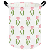 FXOCSHE Tulip hamper folded demonstrates compact storage for toys and clothes