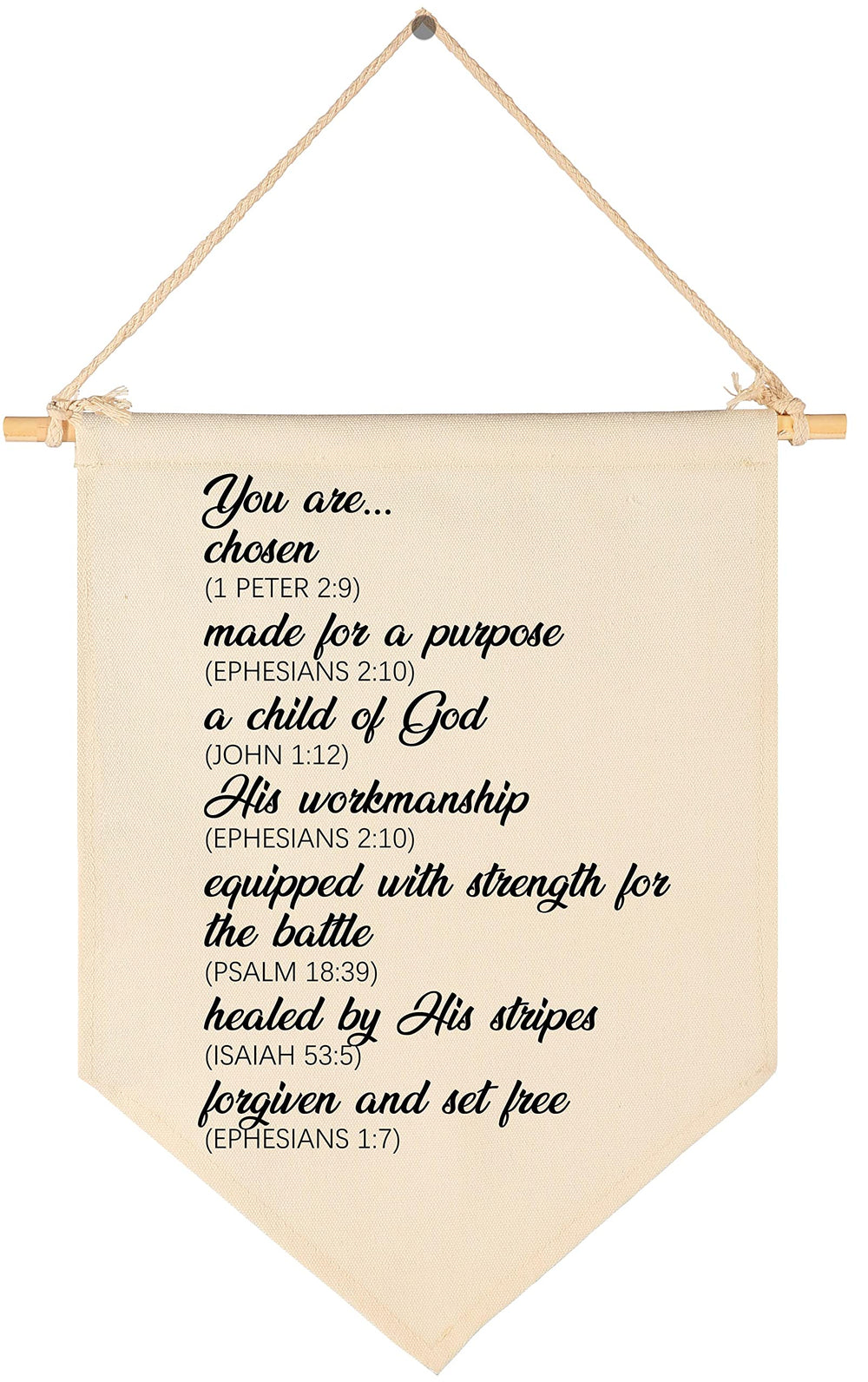 FYSIA baby pennant banner closeup on beige canvas, lightweight and easy to hang.