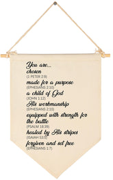 FYSIA baby pennant banner closeup on beige canvas, lightweight and easy to hang.