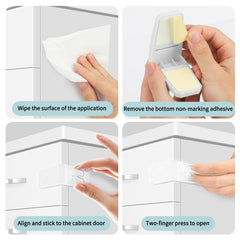 FYY angle-type locks on a cabinet with easy access for adults.