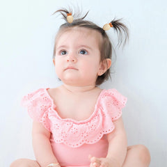 FZBNSRKO flower-bow hair ties with floral accents for neat, cute styles.