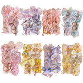 FZBNSRKO flower hair tie pink—lightweight princess-style accessory for daily wear