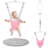 G TALECO GEAR baby jumper doorway pink with soft rug for cozy indoor playtime