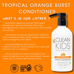Gabriel Cosmetics Clean Kids Naturally Conditioner demonstration of detangled, silky hair