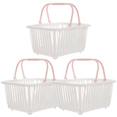 Gadpiparty 3pcs small plastic baskets with handles holding eggs for organized storage