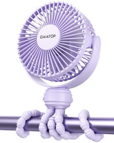 Gaiatop mini electric fan shows 360 rotation for flexible airflow