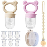 Gairssda 4-pack feeder set assembled for mess-free feeding and teething.