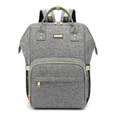 GAIVP diaper bag backpack gray front view with spacious main compartment for baby essentials.