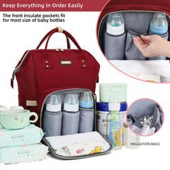 GAIVP diaper bag backpack insulated pocket keeps bottles hot or cold for hours