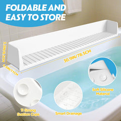 Ganaj bath toy shelf keeps bath essentials organized for easy kid baths.