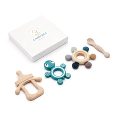 GANDIKIDS baby teething ring ergonomic hold aids tiny hands during teething.