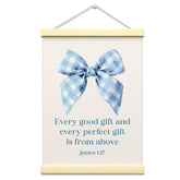 GaNiao Blue Bow Christian poster with hanger frame brightens spaces and gifting appeal.