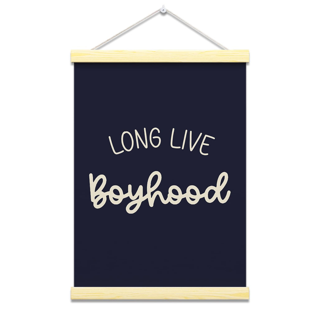 GaNiao Long Live Boyhood blue poster hanger 16x12 enhances kid-friendly wall decor.