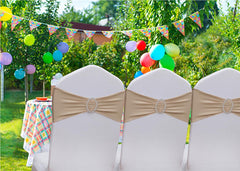 Gankar khaki chair sashes with buckle slider secure fit on banquet chairs