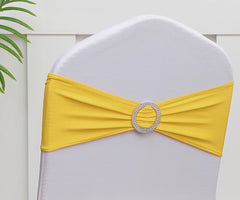 Gankar sapndex chair sashes yellow pack drape neatly on folding chairs for quick wedding decor.