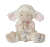 Ganz Serenity Lamb with Crib Cross pink plush, soft keepsake for christening moments