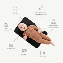 Gathre buttery-soft vegan leather texture provides a gentle, comfortable surface for diaper changes