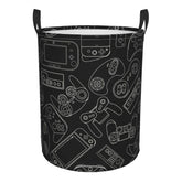 Gbuzozie 38L round laundry hamper front view, showing sturdy frame and ample storage