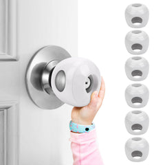 GCRQ Baby Safety Door Knob Covers close-up in odorless, non-toxic material for kid safety.