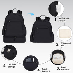 GDNasist backpack top carry handle enables flexible top or bottom carrying.