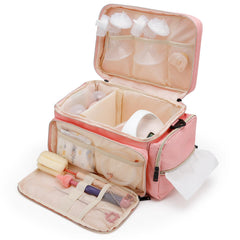 GDNasist breast pump bag front pocket stores brushes and tubes within easy reach