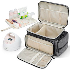 GDNasist bag large capacity stores pump bottles and accessories on the go