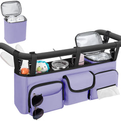 GDNasist double-stroller-organizer purple shows Bob Duallie compatibility for easy access