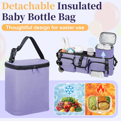 GDNasist purple caddy includes two cup holders for on-the-go drinks