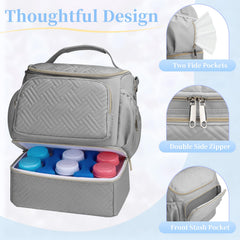 GDNasist main compartment with organized pockets stores pumps and accessories neatly.