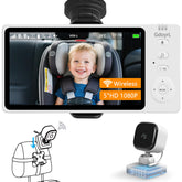 Gdoyrl wireless baby car camera front view shows baby in sight.