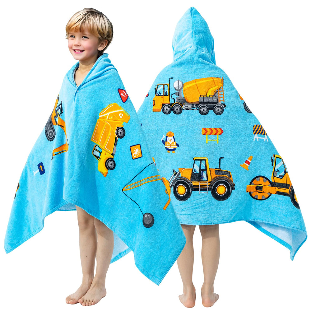 Gealaek construction-site hooded towel for kids after bath.