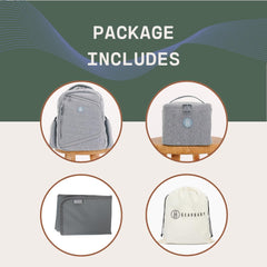 Gearbaby breast milk cooler bag shows compact design for easy travel with ice packs.