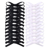 Gebelle 24pcs small hair ribbon bow clip black and white for secure everyday wear.