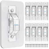 Gebena eight-pack light switch guard glows at night for easy navigation.