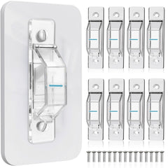 Gebena eight-pack light switch guard glows at night for easy navigation.