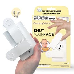 Geddy's Mom Shut Your Face duplex product shot shows a self-closing safety upgrade.
