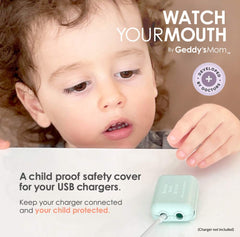 Geddy's Mom Watch Your Mouth clips onto a USB cable for added child safety.