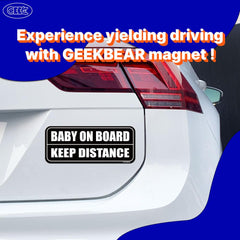 GEEKBEAR Baby on Board magnet features a durable build for long-lasting car safety signaling.